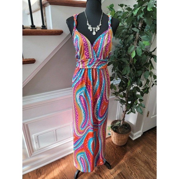 Heart Soul Women Multicolor Sweetheart Neck Sleeveless Casual Knee Length Dress - Picture 12 of 12